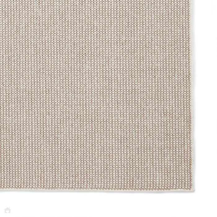 Boucle E6404 Modern Plain Textured Beaded Boucle Pile Soft-Touch Polyester Flatweave White/Brown Rug