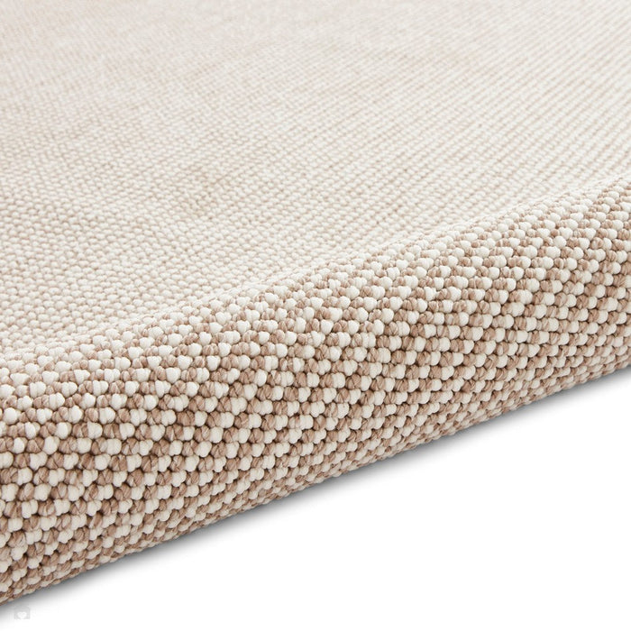 Boucle E6404 Modern Plain Textured Beaded Boucle Pile Soft-Touch Polyester Flatweave White/Brown Rug