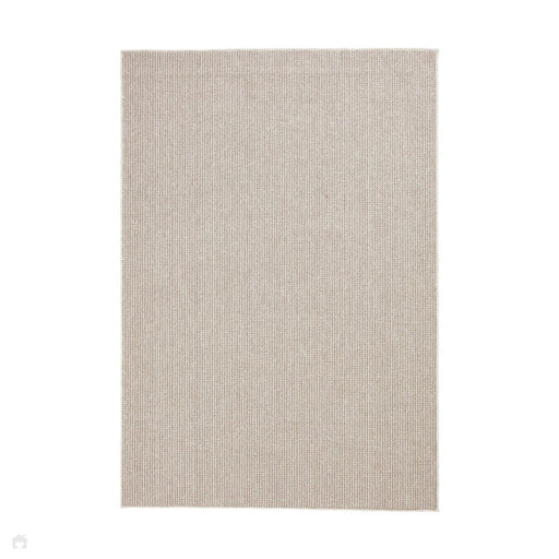 Boucle E6404 Modern Plain Textured Beaded Boucle Pile Soft-Touch Polyester Flatweave White/Brown Rug