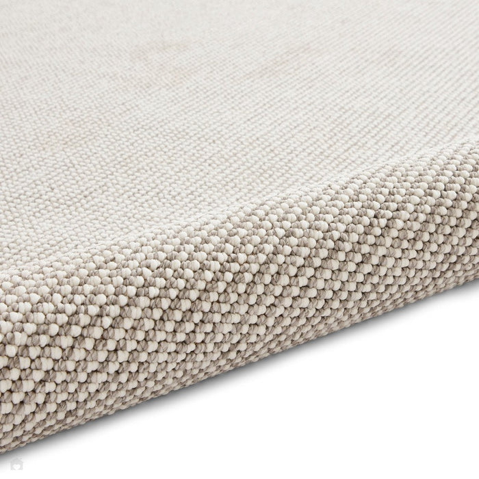 Boucle E6404 Modern Plain Textured Beaded Boucle Pile Soft-Touch Polyester Flatweave White/Grey Rug