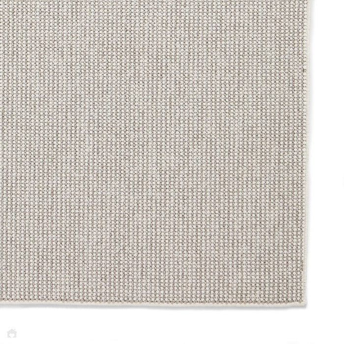 Boucle E6404 Modern Plain Textured Beaded Boucle Pile Soft-Touch Polyester Flatweave White/Grey Rug