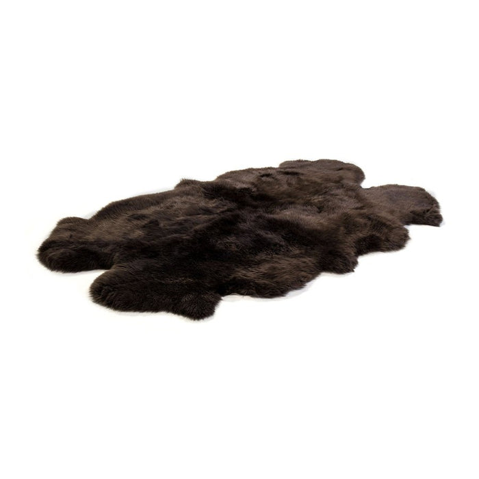 Bowron Pícaras de oveja Longwool alfombra de piel de oveja marrón oscura