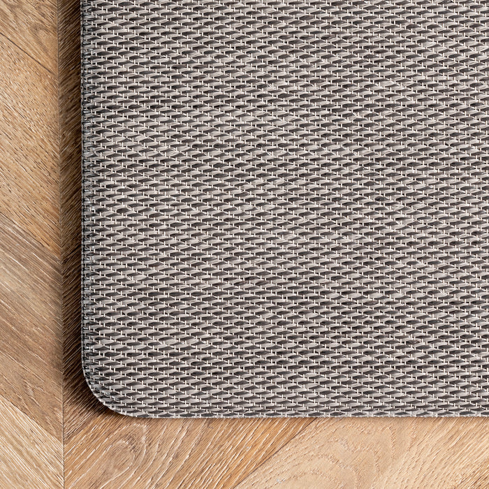 Braid Woven Anti-Fatigue Kitchen Mat Light Grey