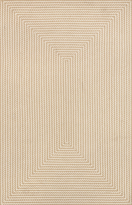 Braided Beige Rug for Indoor and Outdoor Use 140 x 200 cm