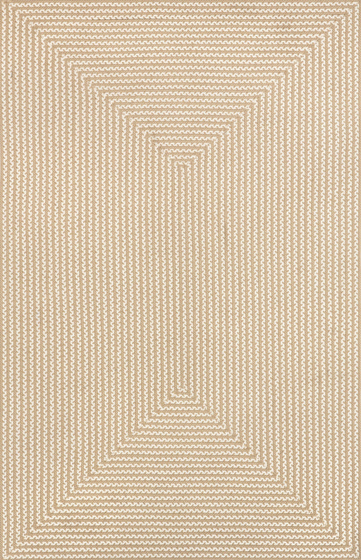 Braided Beige Rug for Indoor and Outdoor Use 140 x 200 cm