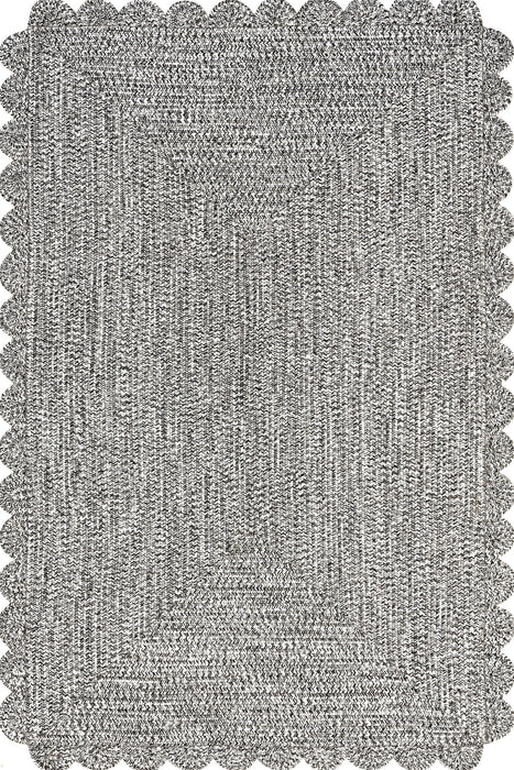 Braided Black And Grey Indoor Outdoor Area Rug 150x240 cm