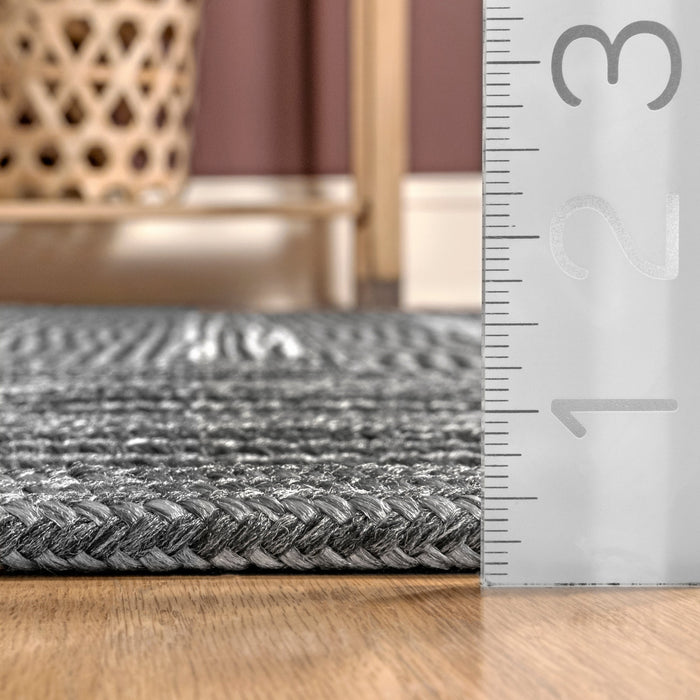 Braided Charcoal Outdoor Rug for Indoors and Outdoors