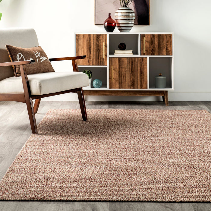 Braided Cotton Jute Rug in Brown 130x200 cm