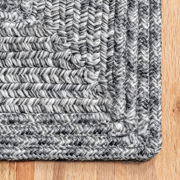 Braided Grey Rug For Indoor And Outdoor Use