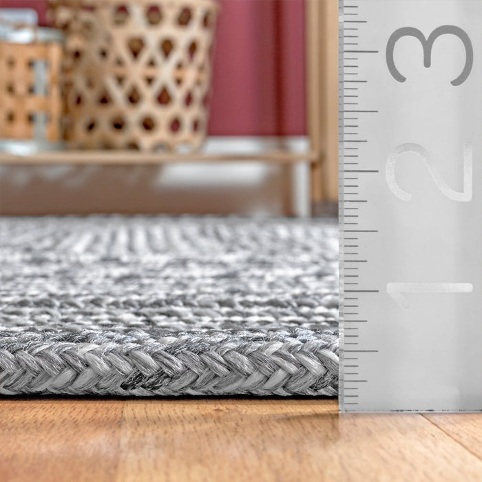 Braided Grey Rug For Indoor And Outdoor Use