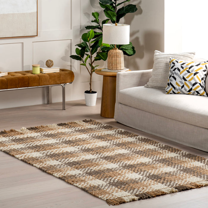 Braided Ivory Jute Rug 90x150 cm