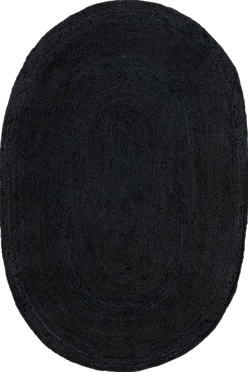 Braided Jute Area Rug 100% Handmade Black 120x180 cm