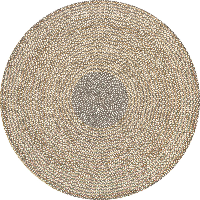 Braided Jute Area Rug 100% Natural Fiber Grey