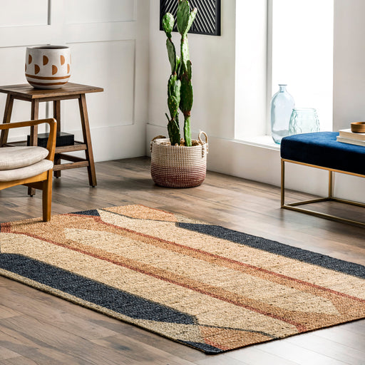 Braided Jute Area Rug 120 cm Beige