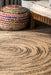 Braided Jute Area Rug 120 cm Natural Fiber Round