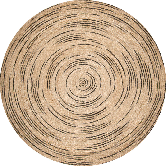 Braided Jute Area Rug 120 cm Natural Fiber Round