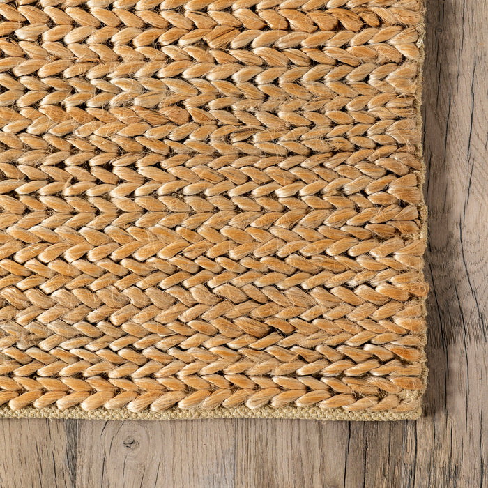 Braided Jute Area Rug 150x240 cm Natural Fiber Design