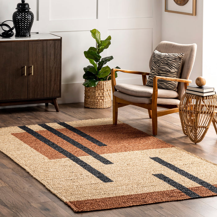 Braided Jute Area Rug 60 cm Brown