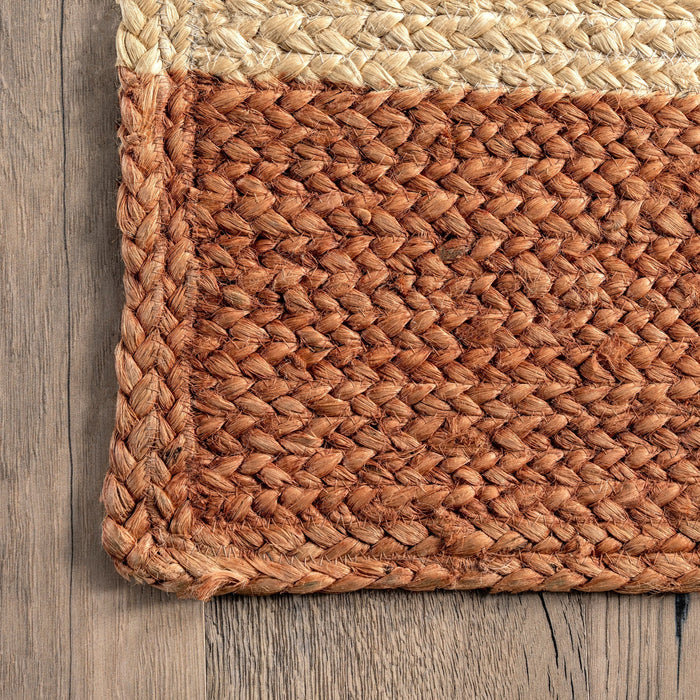 Braided Jute Area Rug 60 cm Brown