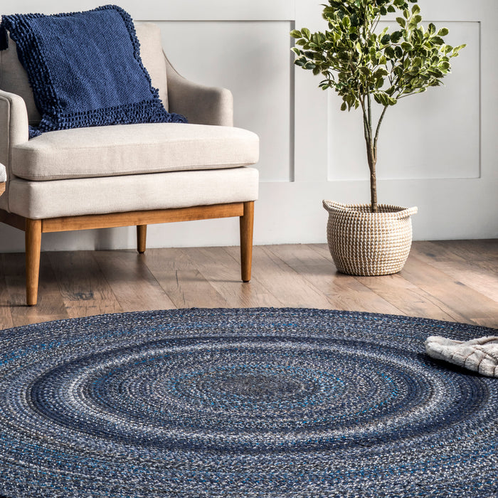 Braided Jute Ombre Area Rug Blue 120x180 cm