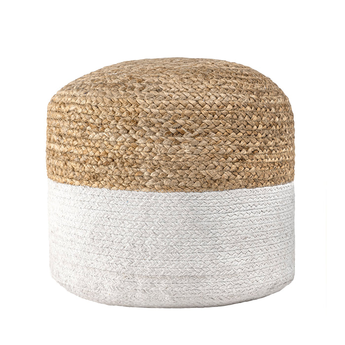 Braided Jute Pouf 50cm Natural Accent Seating