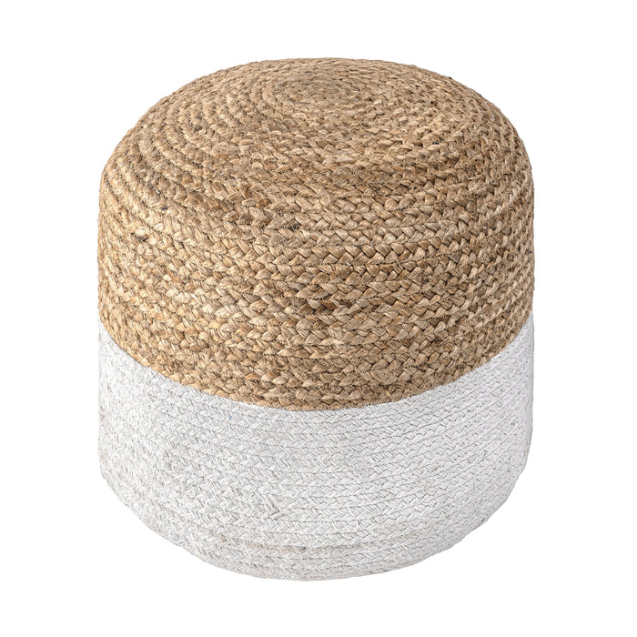 Braided Jute Pouf 50cm Natural Accent Seating