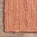 Braided Jute Rug in Peach 100% Handmade Natural Fiber