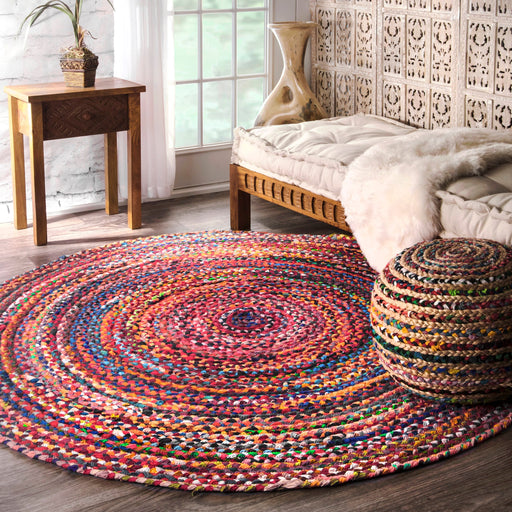 Braided Multicolor Chindi Area Rug 160cm x 230cm