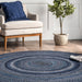 Braided Ombre Jute Area Rug in Blue 150 cm