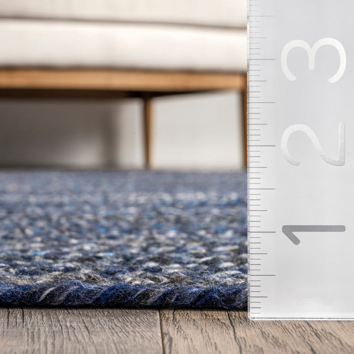 Braided Ombre Jute Area Rug in Blue 150 cm