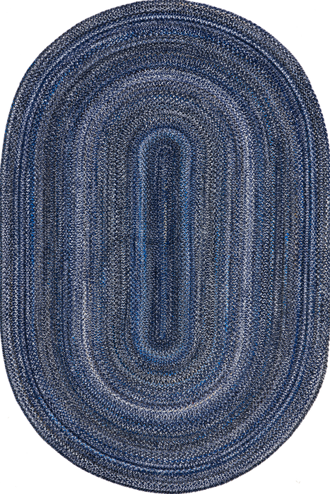 Braided Ombre Jute Area Rug in Blue 150 cm