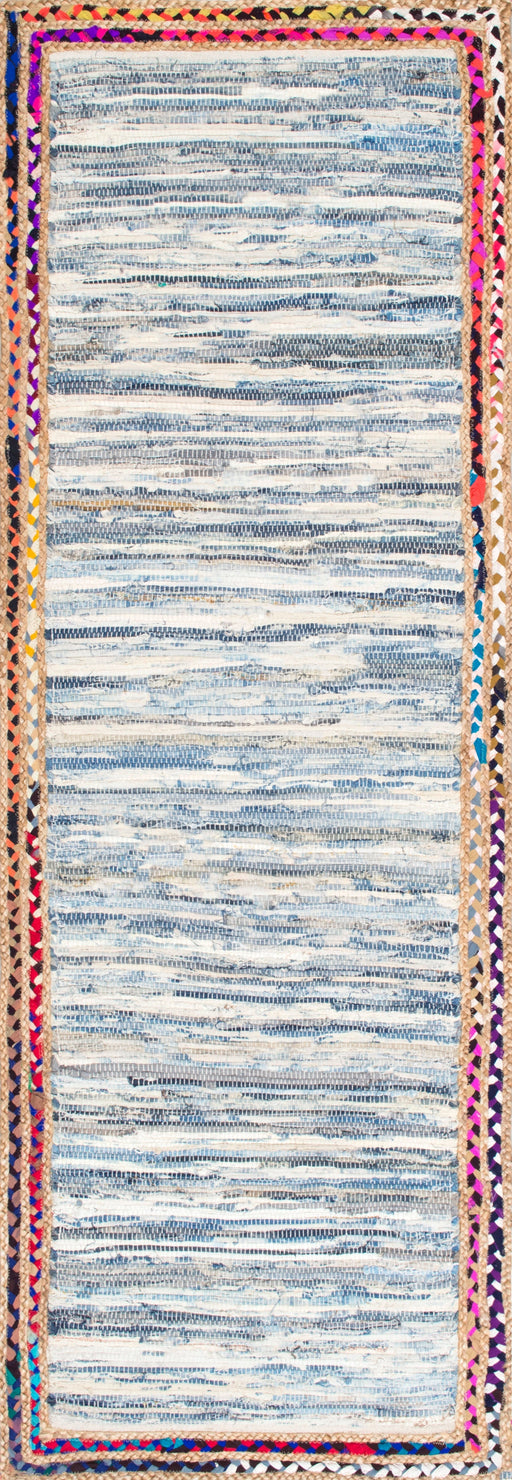 Braided Rag Rug in Light Blue Color 90x150 cm