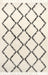 Braided Tassels Off White Area Rug With Trellis Design