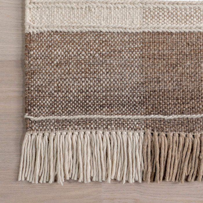 Braided Wool Area Rug 120x180 cm Ivory