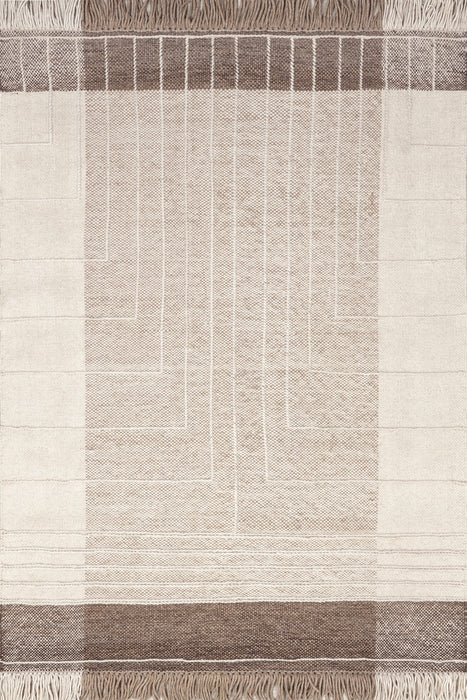 Braided Wool Area Rug 120x180 cm Ivory