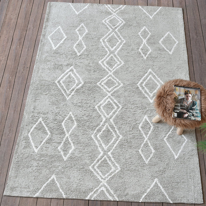 Bremen Cotton Viscose Geometric Area Rug 50x80 cm