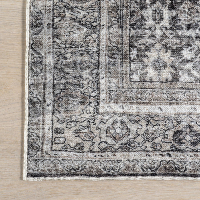 Briana Vintage Washable Brown Area Rug 50x80 cm