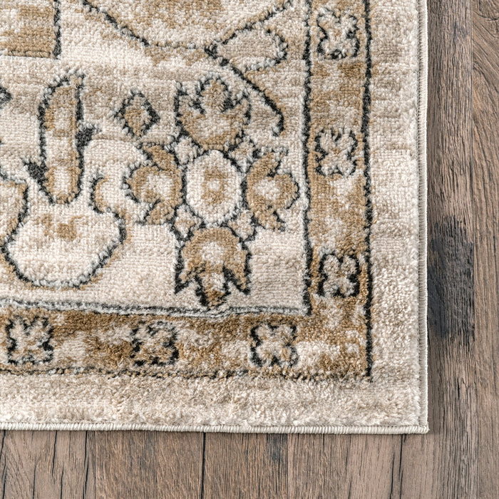 Brianna Medallion Vines Area Rug 152x244 cm Beige