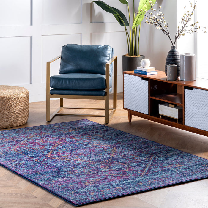 Bridget Purple Diamond Medallion Area Rug 160x230 cm