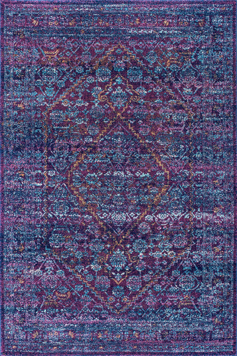 Bridget Purple Diamond Medallion Area Rug 160x230 cm