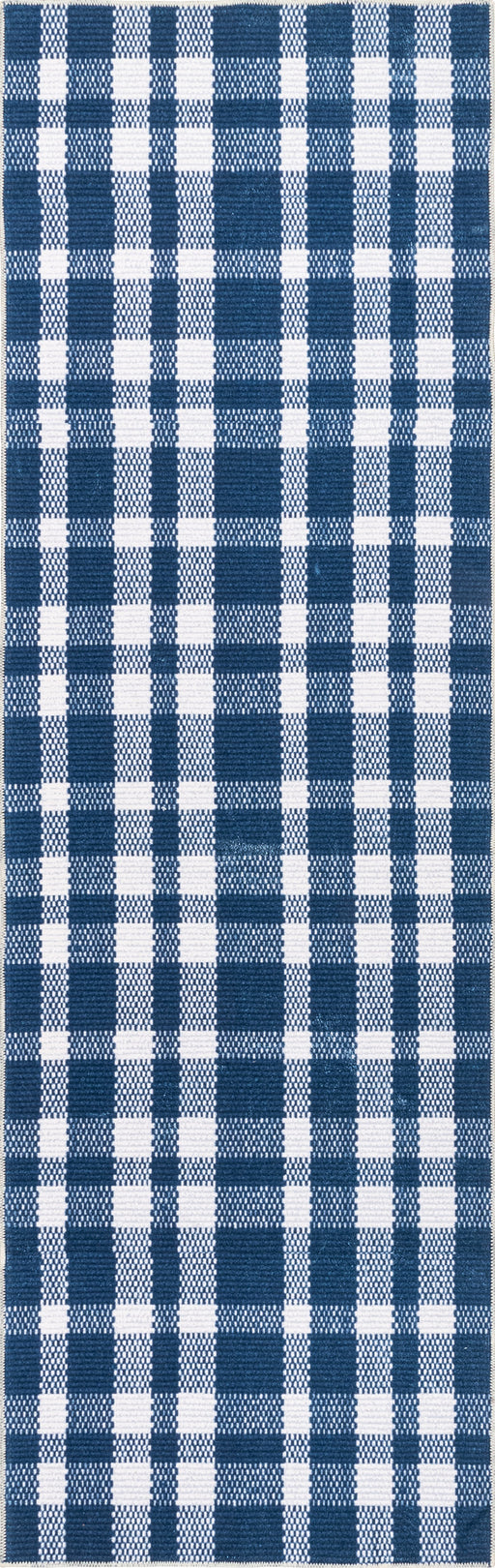 Brittany Blue Tartan Plaid Machine Washable Area Rug 152x229 CM