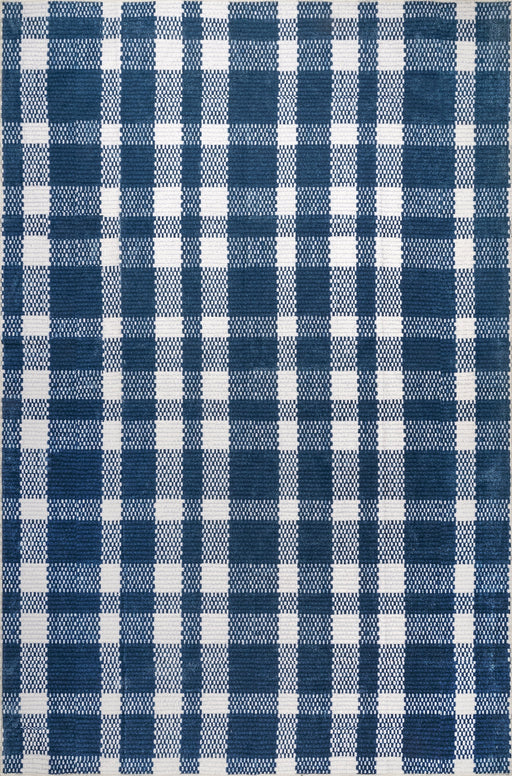 Brittany Blue Tartan Plaid Machine Washable Area Rug