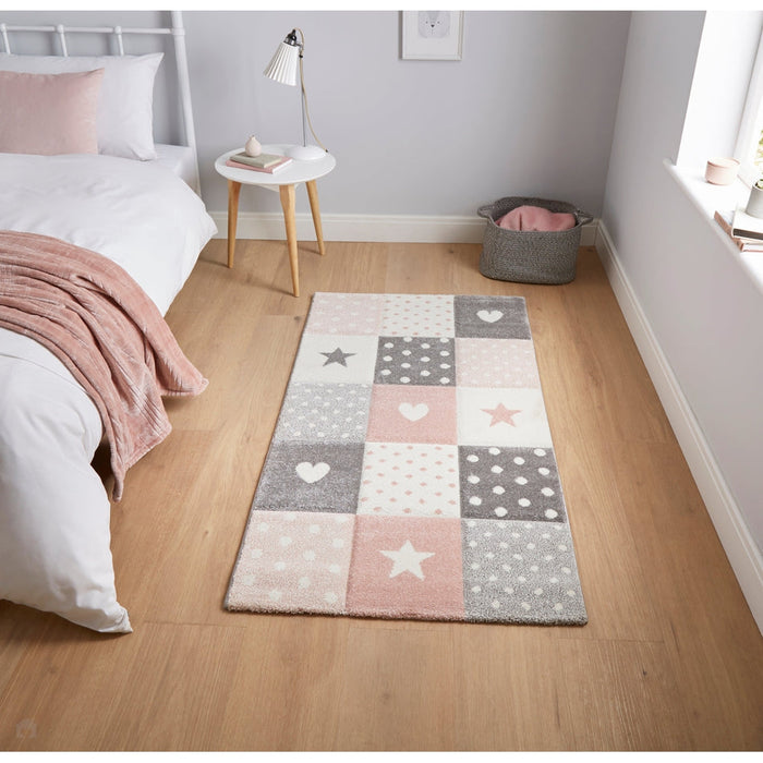 Brooklyn 20339 Kids Patchwork Soft Pink Rug