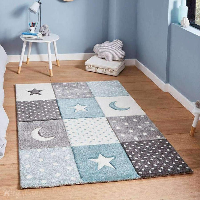 Brooklyn 20340 Kids Patchwork Soft Blue Rug