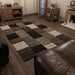 Brooklyn 21830 Modern Geometric Square Patchwork Blocks Soft Hand-Carved Beige/Grey/Brown Rug