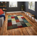 Brooklyn 21830 Modern Geometric Square Patchwork Blocks Soft Hand-Carved Grey/Multicolour Rug