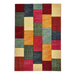 Brooklyn 21830 Modern Geometric Square Patchwork Blocks Soft Hand-Carved Multicolour Rug