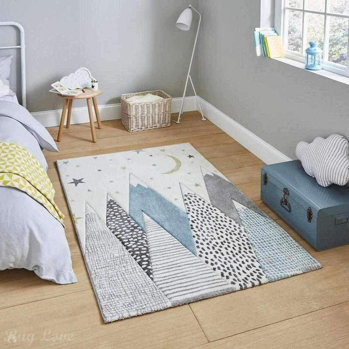 Brooklyn 22707 Kids Mountains Soft Blue Rug