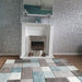 Brooklyn 646 Modern Geometric Tile Blocks Soft Hand-Carved Beige/Blue/Cream Rug