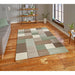 Brooklyn 646 Modern Geometric Tile Blocks Soft Hand-Carved Beige/Green/Cream Rug